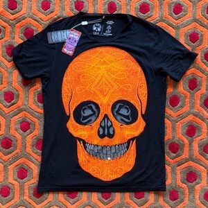 MAKE OFFER Ay Guey! Mexico Small Bold Black and Orange Skull Tee NEW with Tag!